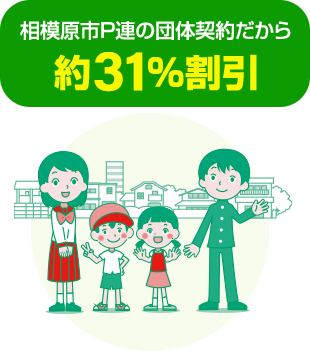 相模原市P連の団体契約だから約31％割引